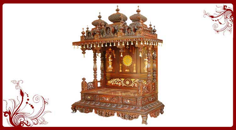 south indian wooden home temple