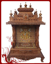 wood puja mandir