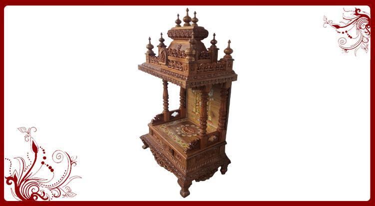 teak wood puja mandir