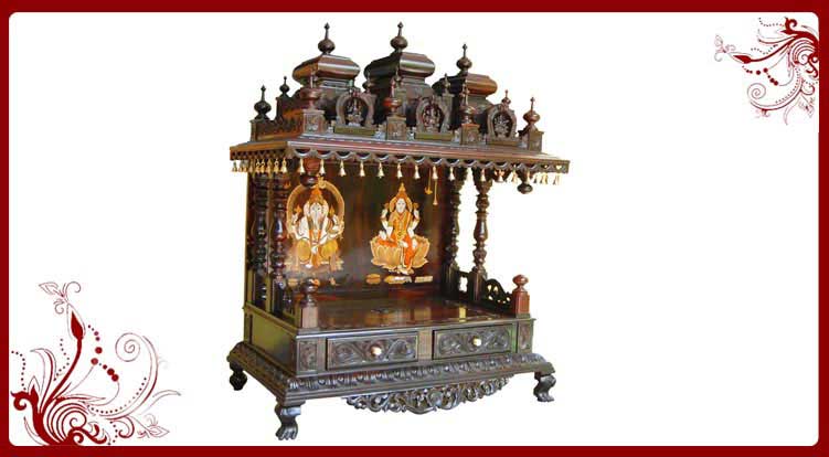 wooden pooja altar